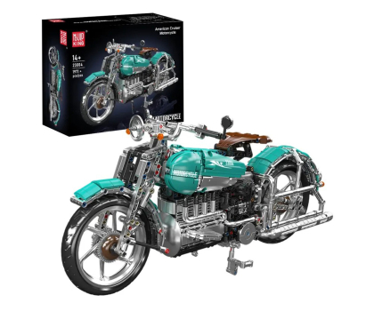 Zabawka edukacyjno-interaktywna Mould King Klocki konstrukcyjne Amerykański Motocykl Typu Cruiser 1971